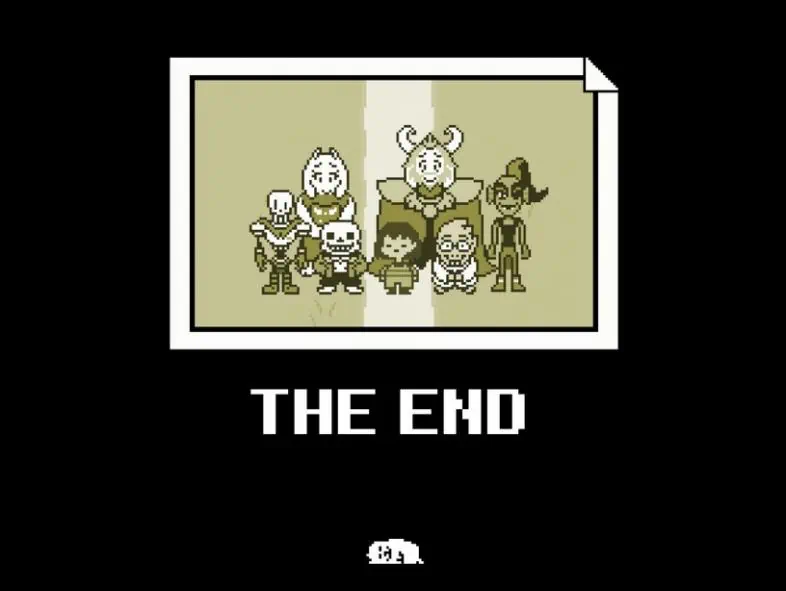 undertale the end screen